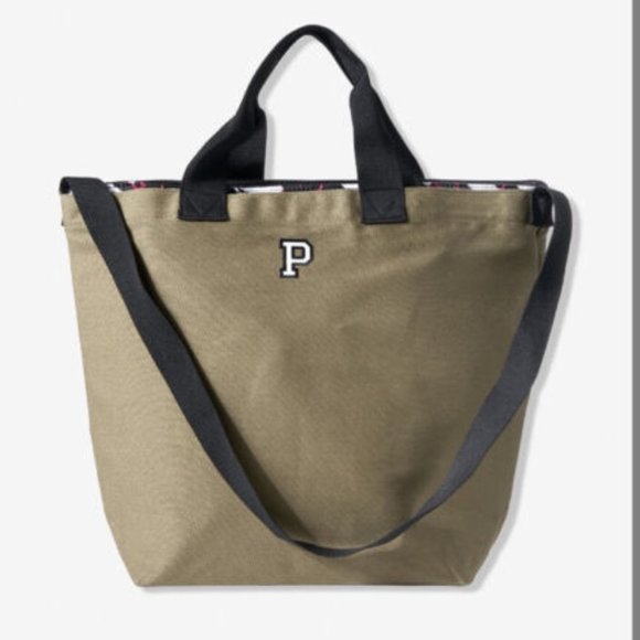 NEW Victoria's Secret PINK Cooler Tote bag 2 in 1 Bag Dark Green PINK COOLER BAG - Picture 1 of 5